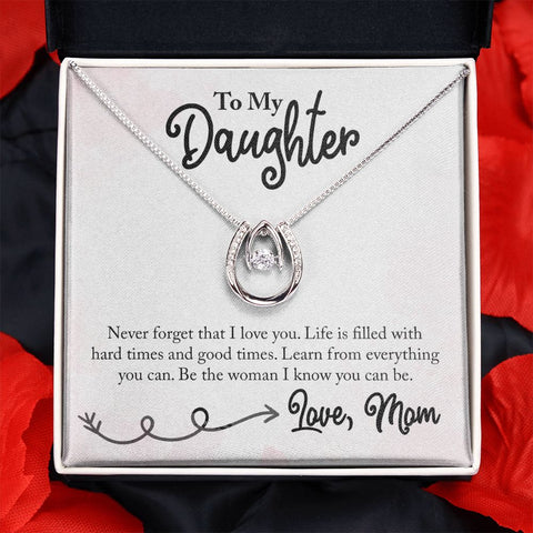 Daughter Pendant, Good luck Necklace | Custom Heart Design