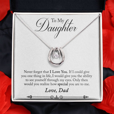 Daughter Pendant, Good luck Necklace | Custom Heart Design