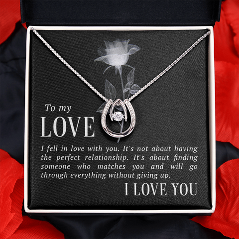 Lucky In Love Necklace for Wife, Girlfriend | Custom Heart Design