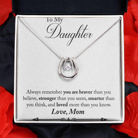 Daughter Pendant, Good luck Necklace | Custom Heart Design