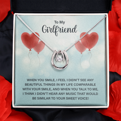 Lucky In Love Necklace for Girlfriend | Custom Heart Design