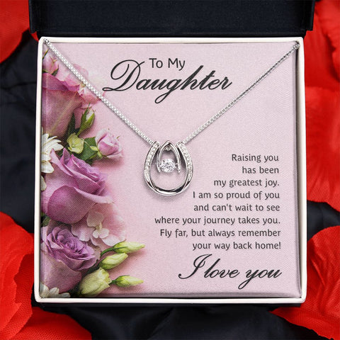 Daughter Pendant, Good luck Necklace - Custom Heart Design
