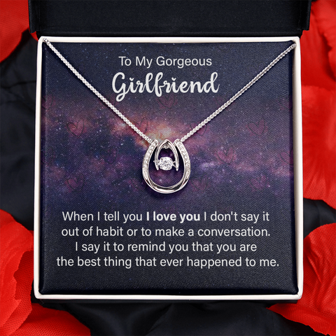 Lucky In Love Necklace for Girlfriend | Custom Heart Design