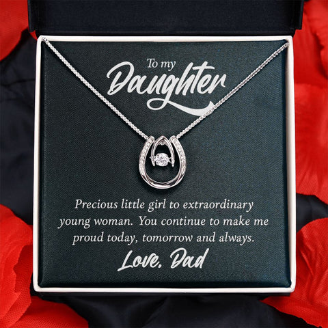 Daughter Pendant, Good luck Necklace | Custom Heart Design