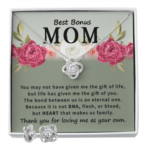 Mom Love Knot Jewelry Set-The gift of you | Custom Heart Design