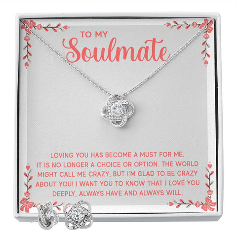 Soulmate Love Knot Jewelry Set-Loving you is a must - Custom Heart Design