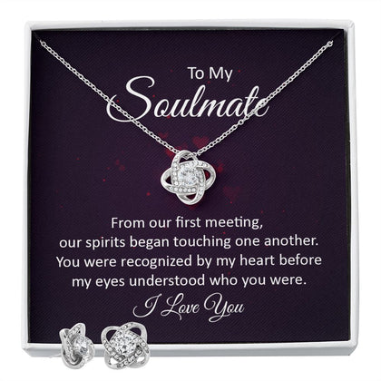 Soulmate Love Knot Jewelry Set-Our first meeting - Custom Heart Design