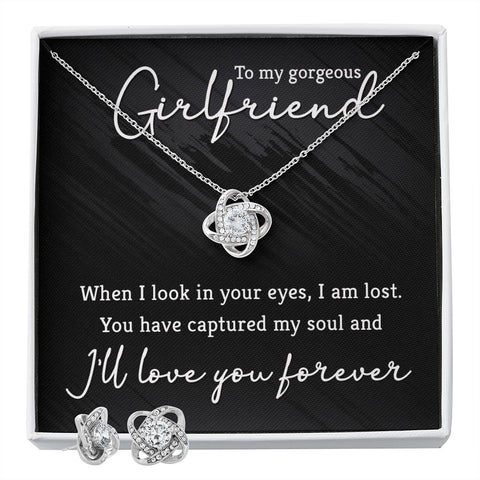 Girlfriend Love Knot Jewelry Set-Love you forever - Custom Heart Design