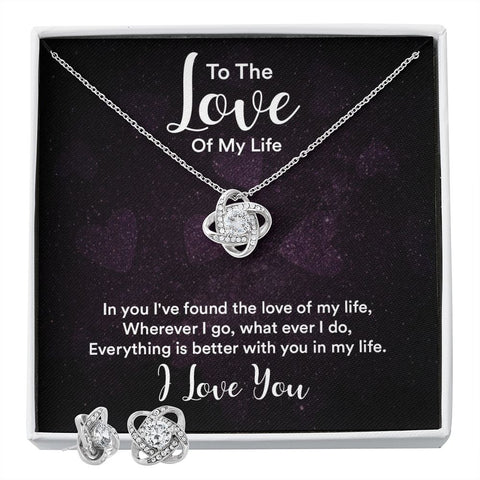 Girlfriend Jewelry Set, Love Knot Necklace Set | Custom Heart Design