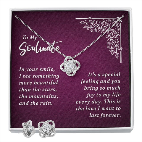 Girlfriend Jewelry Set, Love Knot Necklace Set | Custom Heart Design