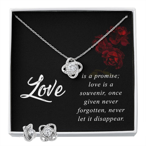Girlfriend Jewelry Set, Love Knot Necklace Set | Custom Heart Design