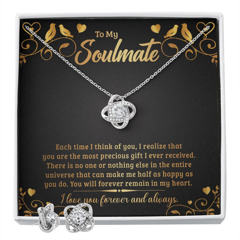 Girlfriend Jewelry Set, Love Knot Necklace Set | Custom Heart Design
