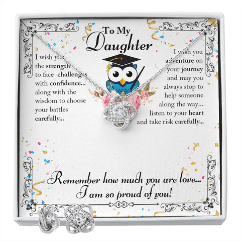 Daughter Graduation Necklace and Earring Set | Custom Heart Design
