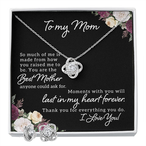 Mom Love Knot Jewelry Set-You are the best mother | Custom Heart Design