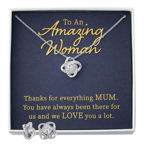 To an Amazing Women Love Knot Jewelry Set - Custom Heart Design