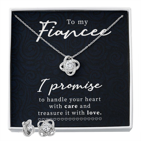 Fiancée Love Knot Jewelry Set-I promise - Custom Heart Design