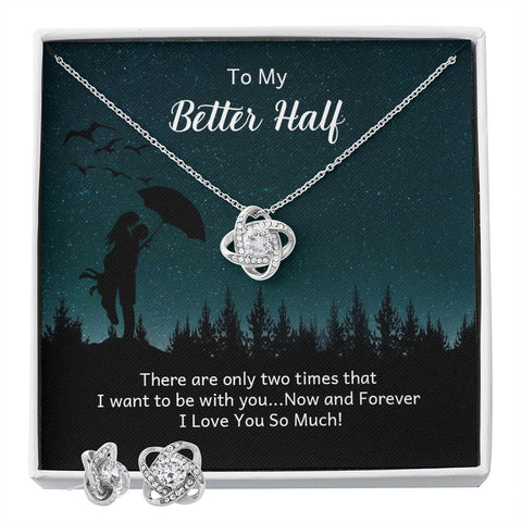 Better Half Love Knot Jewelry Set-I love you so much - Custom Heart Design