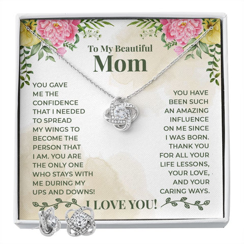 Mom Love Knot Jewelry Set-You gave me confidence | Custom Heart Design