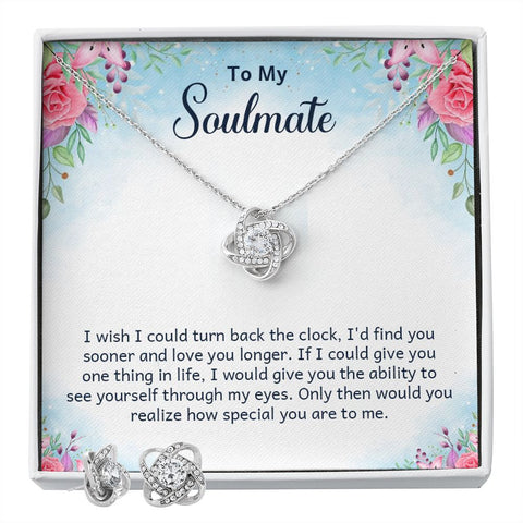 Girlfriend Jewelry Set, Love Knot Necklace Set | Custom Heart Design