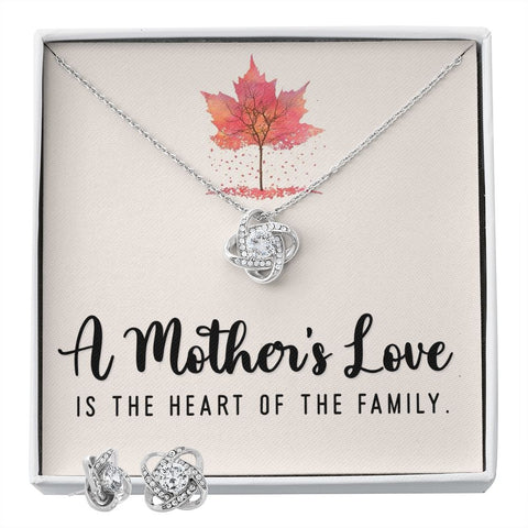 Mom Love Knot Jewelry Set-The heart of the family | Custom Heart Design