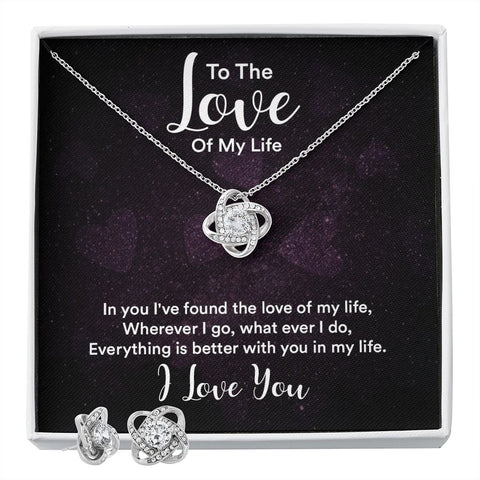 Soulmate Love Knot Jewelry Set-In you I found - Custom Heart Design