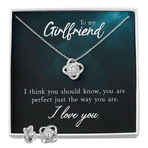 Girlfriend Jewelry Set, Love Knot Necklace Set | Custom Heart Design