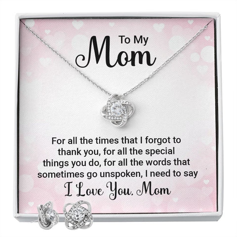Mom Love Knot Jewelry Set-For all the times | Custom Heart Design