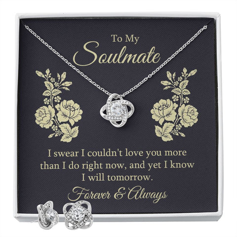 Soulmate Love Knot Jewelry Set-I swear I couldn't love you - Custom Heart Design