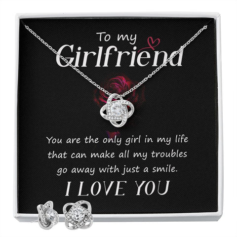 Girlfriend Love Knot Jewelry Set-You are the only one - Custom Heart Design