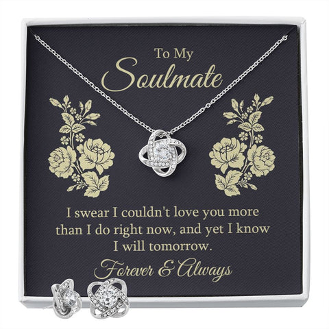 Girlfriend Jewelry Set, Love Knot Necklace Set | Custom Heart Design