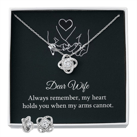 Wife Love Knot Jewelry Set-Always remember - Custom Heart Design