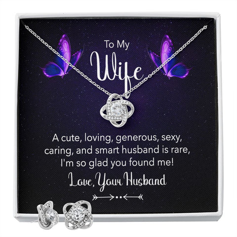 Wife Love Knot Jewelry Set-Cute and loving - Custom Heart Design
