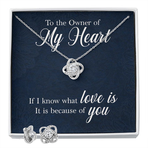 Soulmate Love Knot Jewelry Set-The owner of my heart - Custom Heart Design
