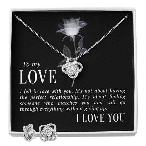Soulmate Love Knot Jewelry Set-I fell in love with you - Custom Heart Design