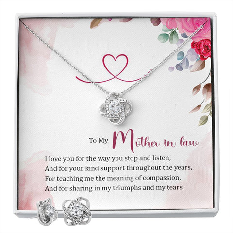 Mother In Law Love Knot Jewelry Set-Your kind support | Custom Heart Design