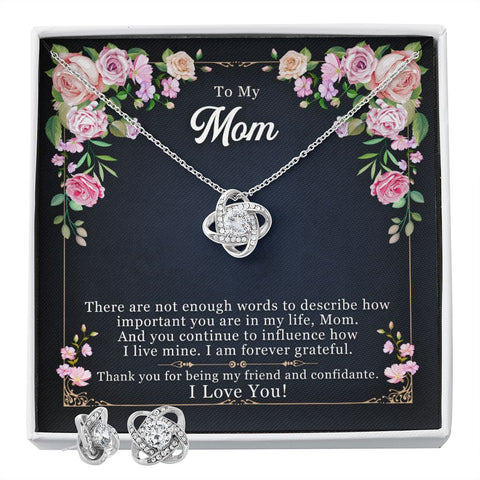 Mom Love Knot Jewelry Set-I am forever grateful | Custom Heart Design