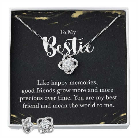 Bestie Love Knot Jewelry Set-Happy memories - Custom Heart Design