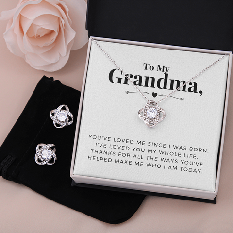 Love Knot Jewelry Set for Grandma | Custom Heart Design
