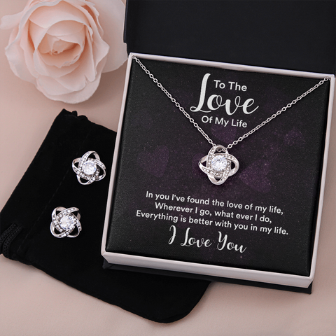Everything is better-Love Knot Jewelry Set | Custom Heart Design