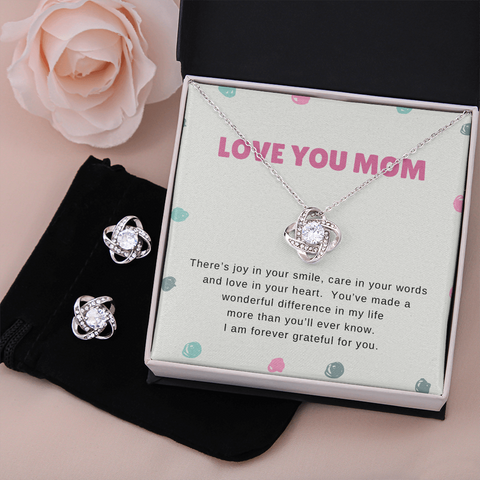 Love Knot Jewelry Set for Mom | Custom Heart Design