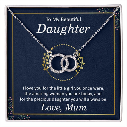 Daughter Circle Necklace - Custom Heart Design