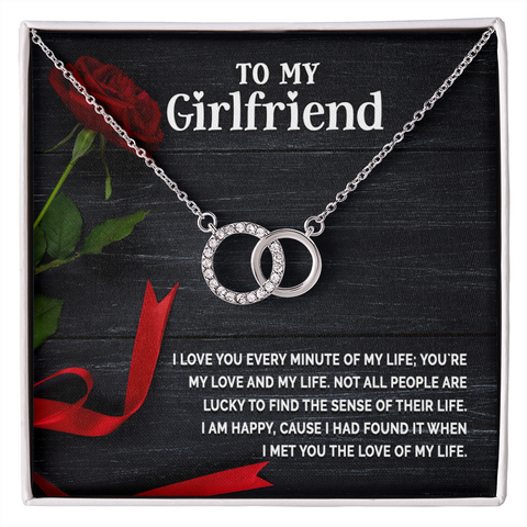 Girlfriend Silver Necklace, Modern Necklace, Circle Necklace | Custom Heart Design