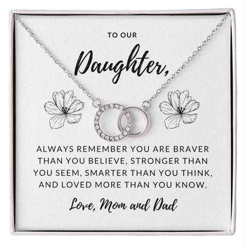 Daughter Circle Necklace, Contemporary Daughter Necklace, Modern Necklace for Daughter | Custom Heart Design