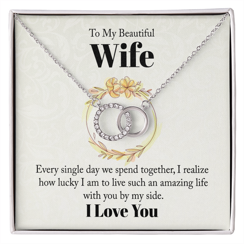sentimental silver circle perfect pair necklace for wife