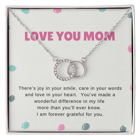 Mom Circle Necklace-Joy in your smile | Custom Heart Design