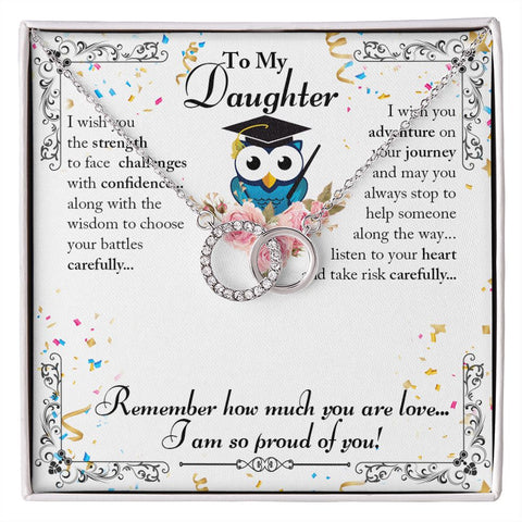 Daughter Circle Necklace - Custom Heart Design