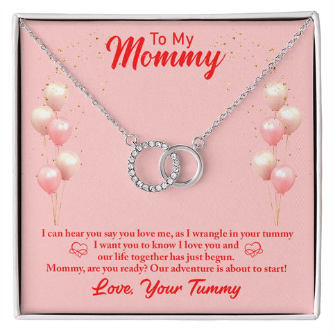 Mom to be Circle Necklace-I can hear you | Custom Heart Design