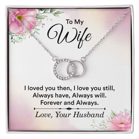 Sentimental Silver Circle Perfect Pair Necklace for Wife