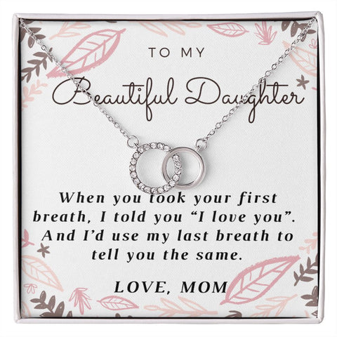 Daughter Circle Necklace, Contemporary Daughter Necklace, Modern Necklace for Daughter | Custom Heart Design