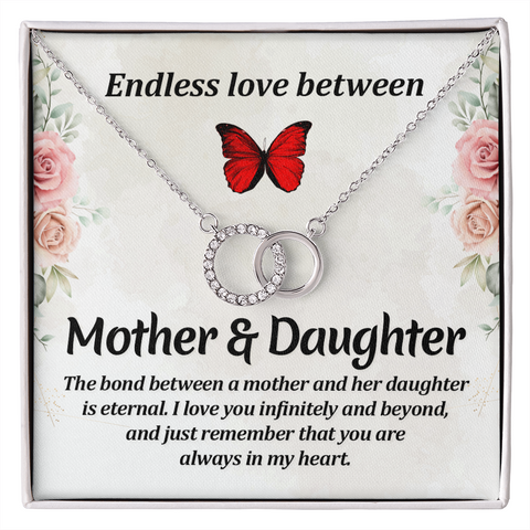 Sentimental Silver Perfect Pair Necklace for  Mom & Daughter